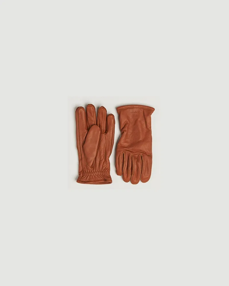 Gant Leather Work Glove Cognac Braun