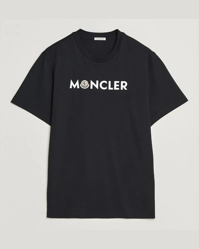 Moncler Logo Lettering T-Shirts Navy Blau