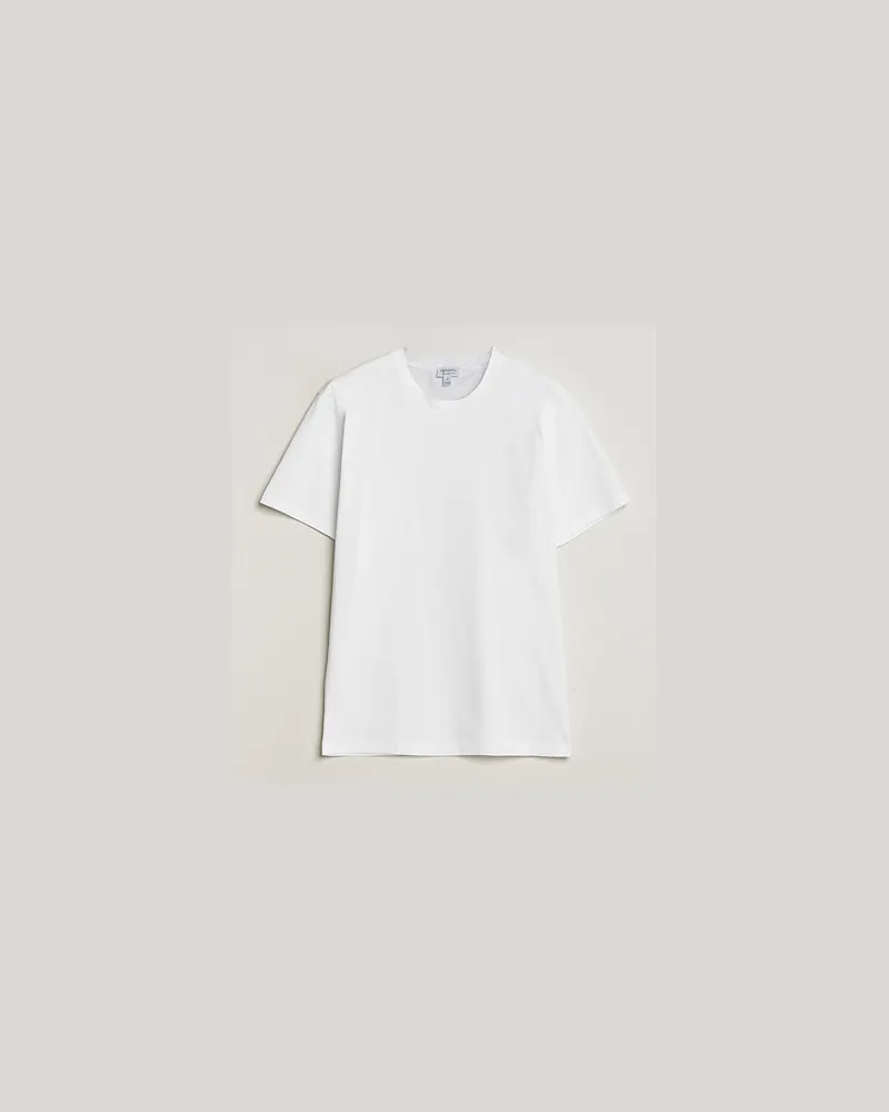 Sunspel Riviera Midweight Tee White Weiß