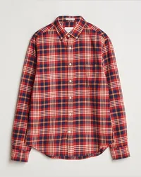 Gant Regular Flannel Plaid Shirt Ruby Red Rot