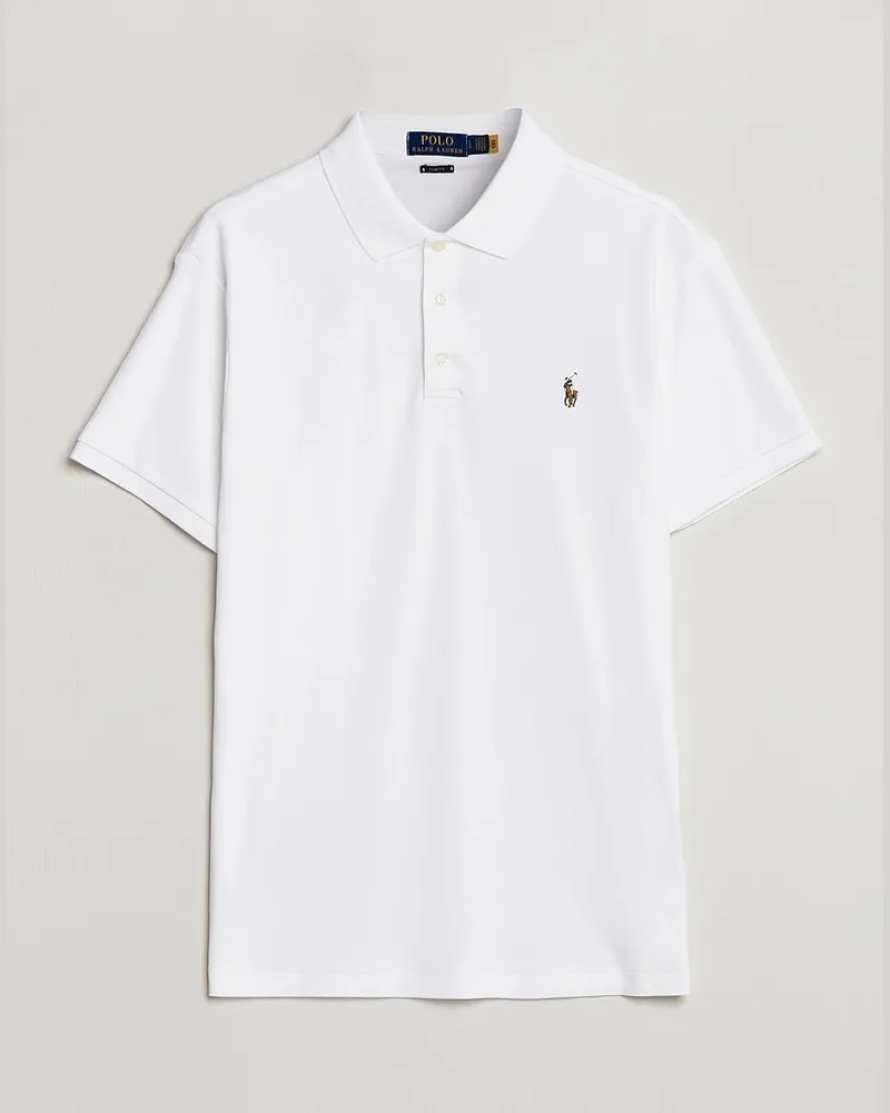 Ralph Lauren Slim Fit Pima Cotton Polo White Weiß