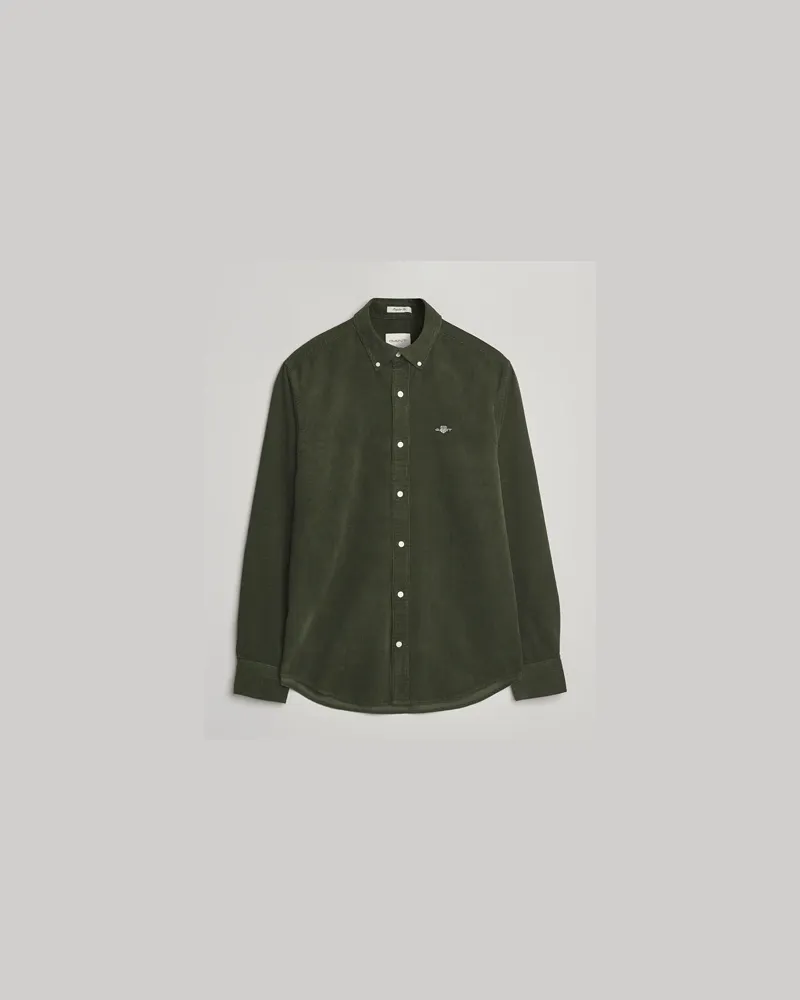 Gant Regular Fit Corduroy Shirt Country Green Grün