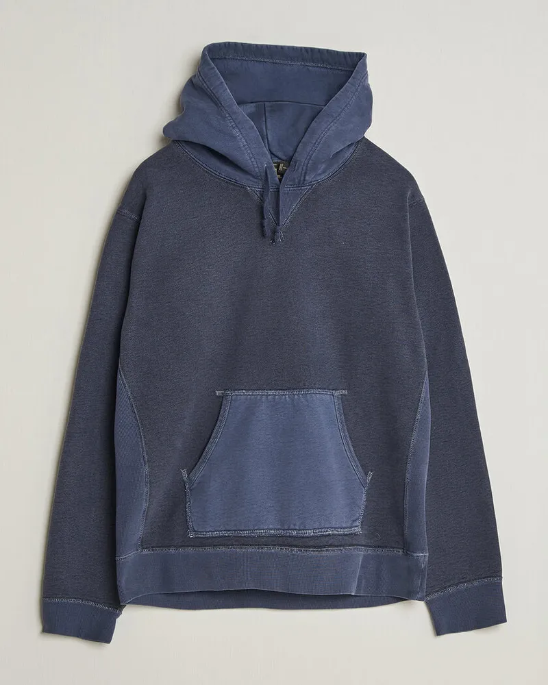 RRL Hooded Sweatshirt Navy Blau