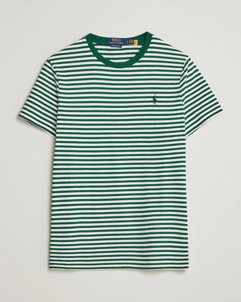 Ralph Lauren Crew Neck Striped T-shirt New Forest/White Grün