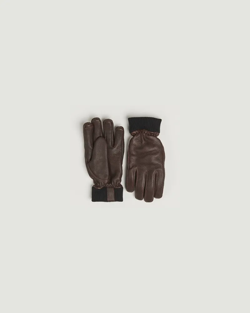 Hestra Tore Deerskin Primaloft Lined Glove Chocolate Braun