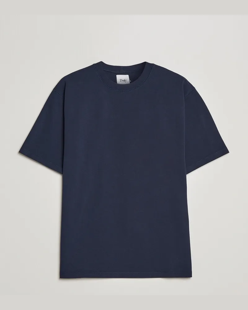 Drake's Drake Short Sleeve Hiking T-Shirt Navy Blau