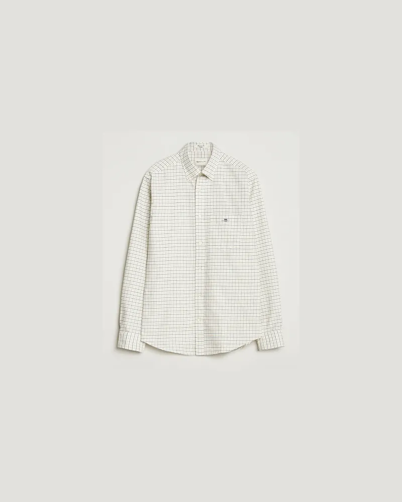 Gant Regular Fit Classic Checked Oxford Shirt Forest Green Weiß