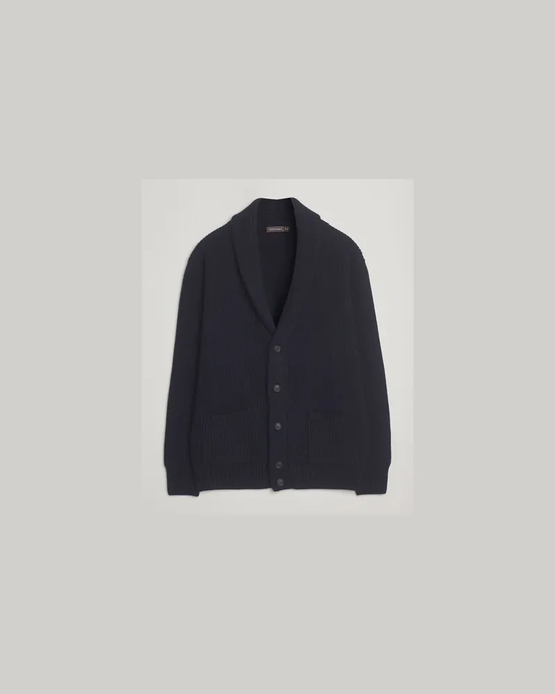 Oscar Jacobson Roland Wool Cardigan Navy Blau