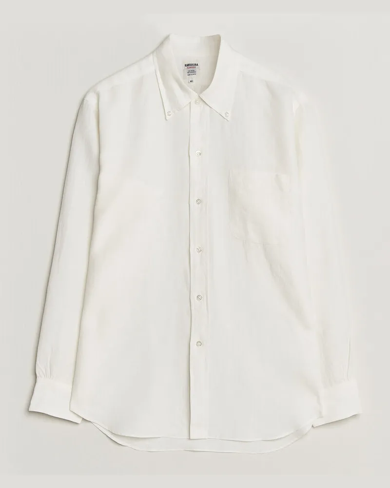 Kamakura Shirts Linen Ametora Shirt White Weiß