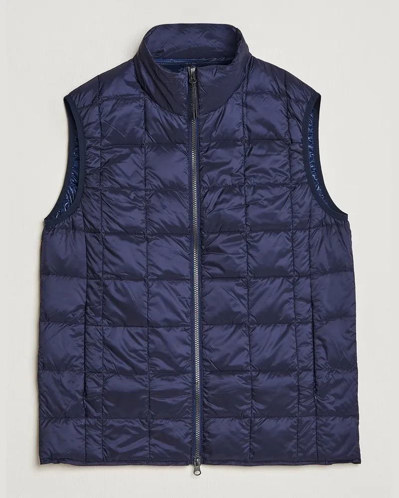 TAION High Neck Full Zip Lightweight Down Vest Navy Blau