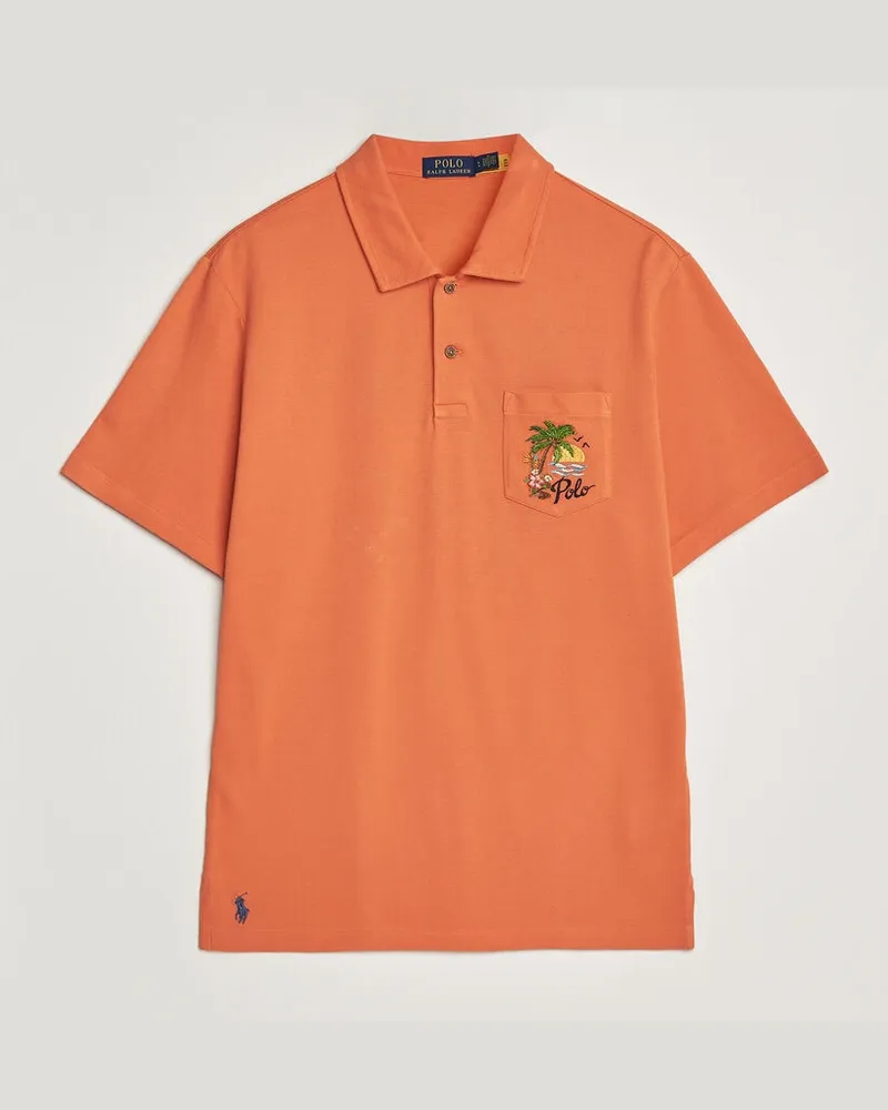 Ralph Lauren Classic Fit Pocket Polo Solar Sky Orange