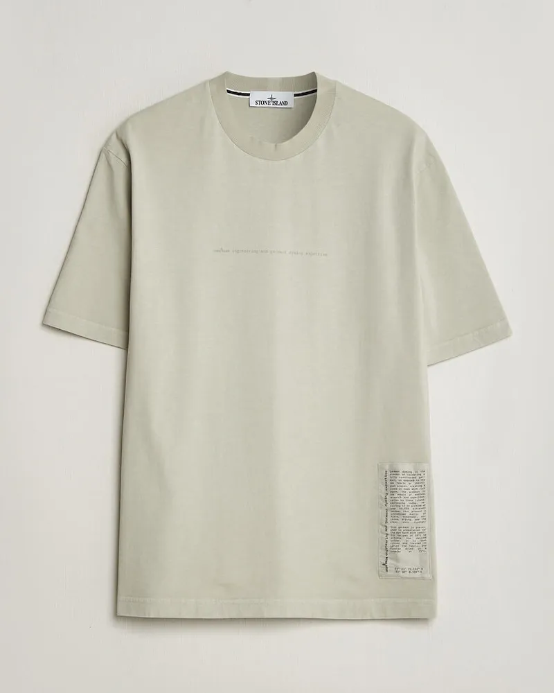 Stone Island Combed Cotton Jersey Printed T-Shirt Pearl Grey Grau