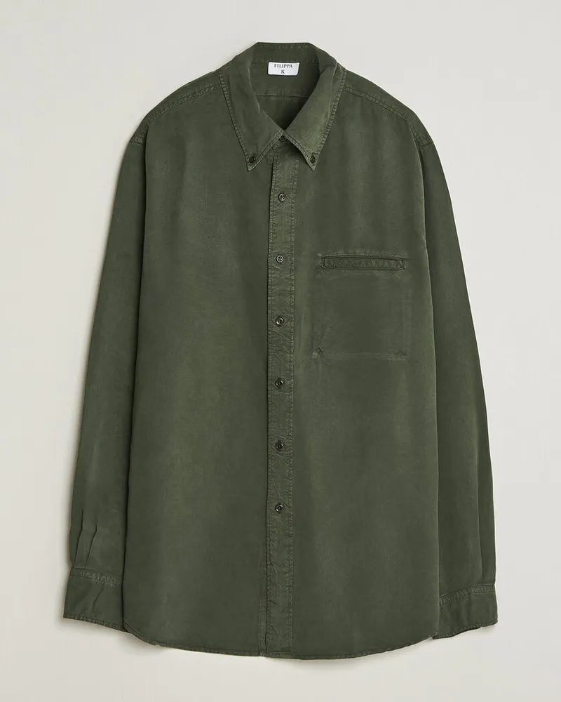Filippa K Zack Lyocell Shirt Night Green Grün