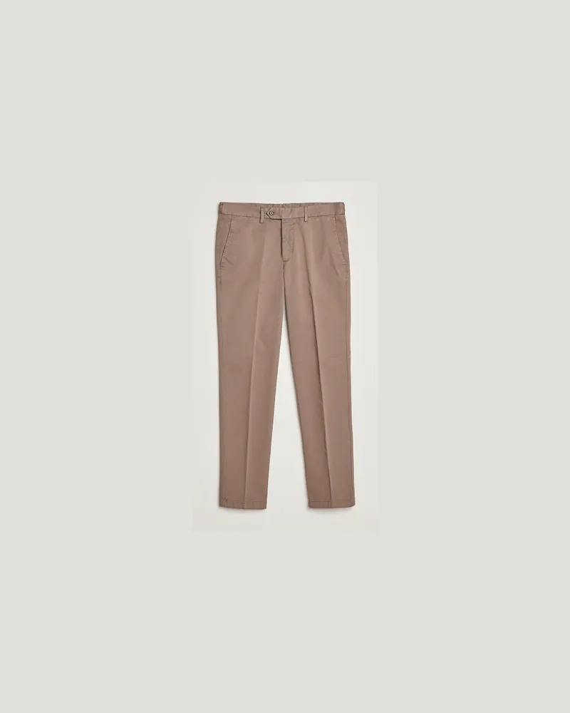 Oscar Jacobson Danwick Cotton Trousers Light Brown Braun