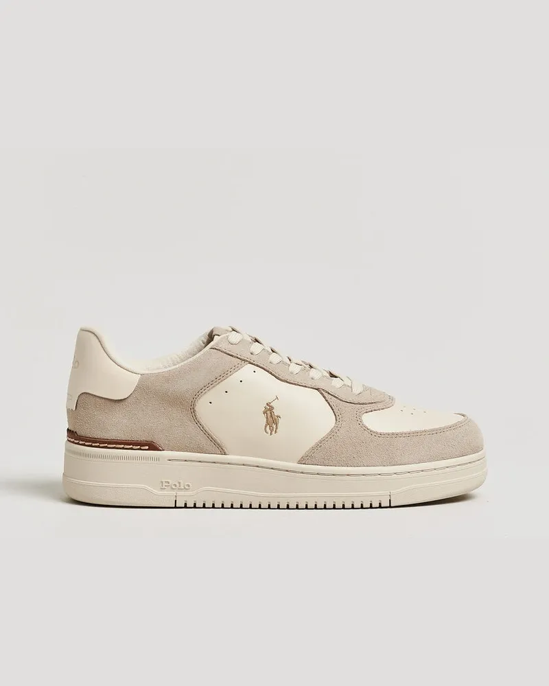 Ralph Lauren Masters Court Suede/Leather Sneakers Milkshake Beige