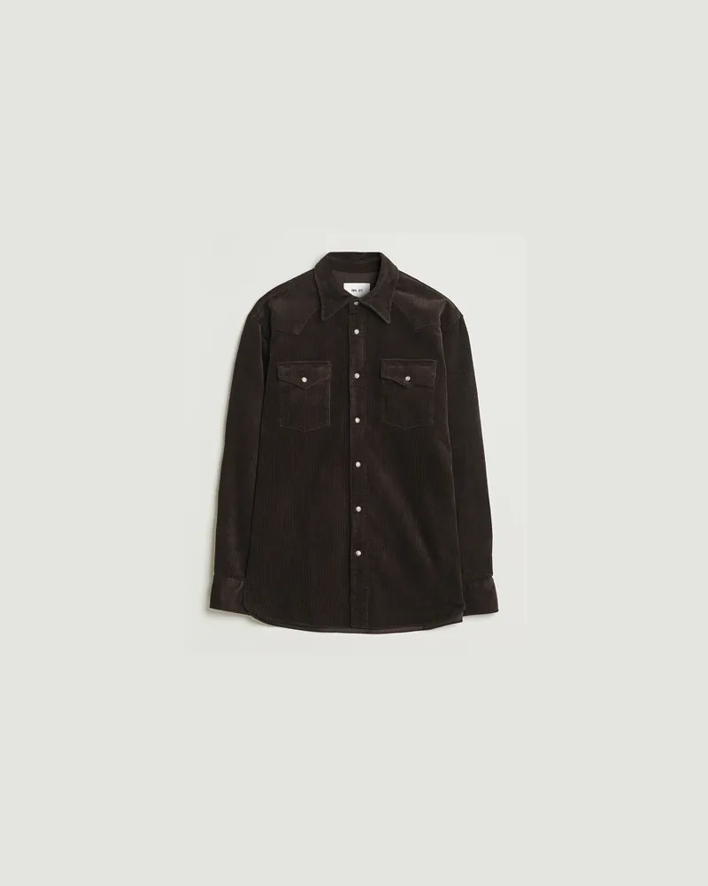 NN 07 Ricky Corduroy Overshirt Demitasse Brown Braun