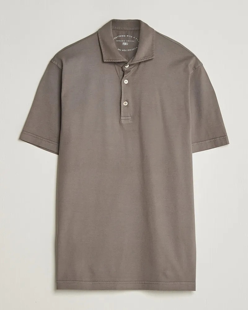 Fedeli Zero Organic Cotton Polo Taupe Braun