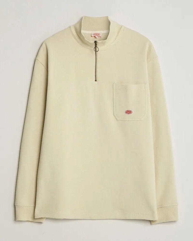 Armor-Lux Camionneur Cotton Half Zip Sweater Gravel Beige