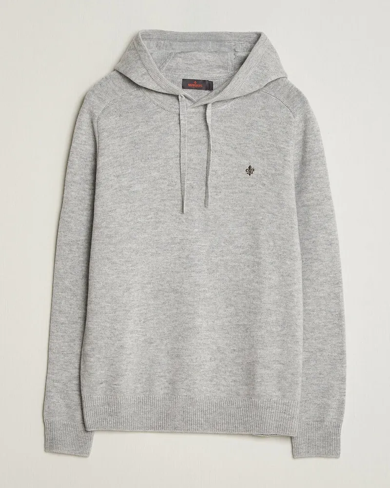 Morris Hertford Lambswool Hoodie Grey Grau