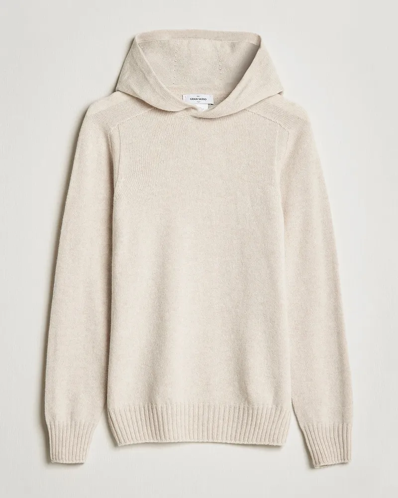 Gran Sasso Wool Hoodie Cream Weiß