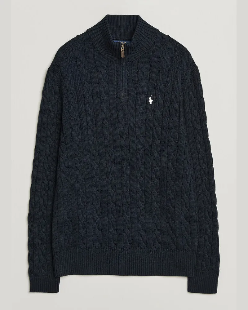 Ralph Lauren Cotton Cable Half Zip Hunter Navy Blau