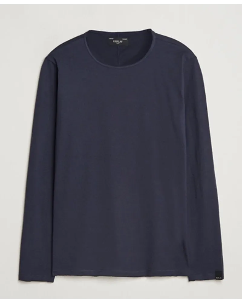 Replay Rundhals Long Sleeve T-Shirt Night Blue Blau