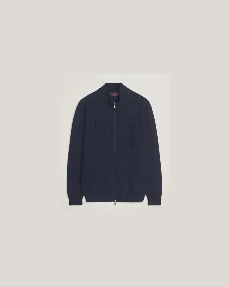 Gran Sasso Rainwool Full Zip Navy Blau