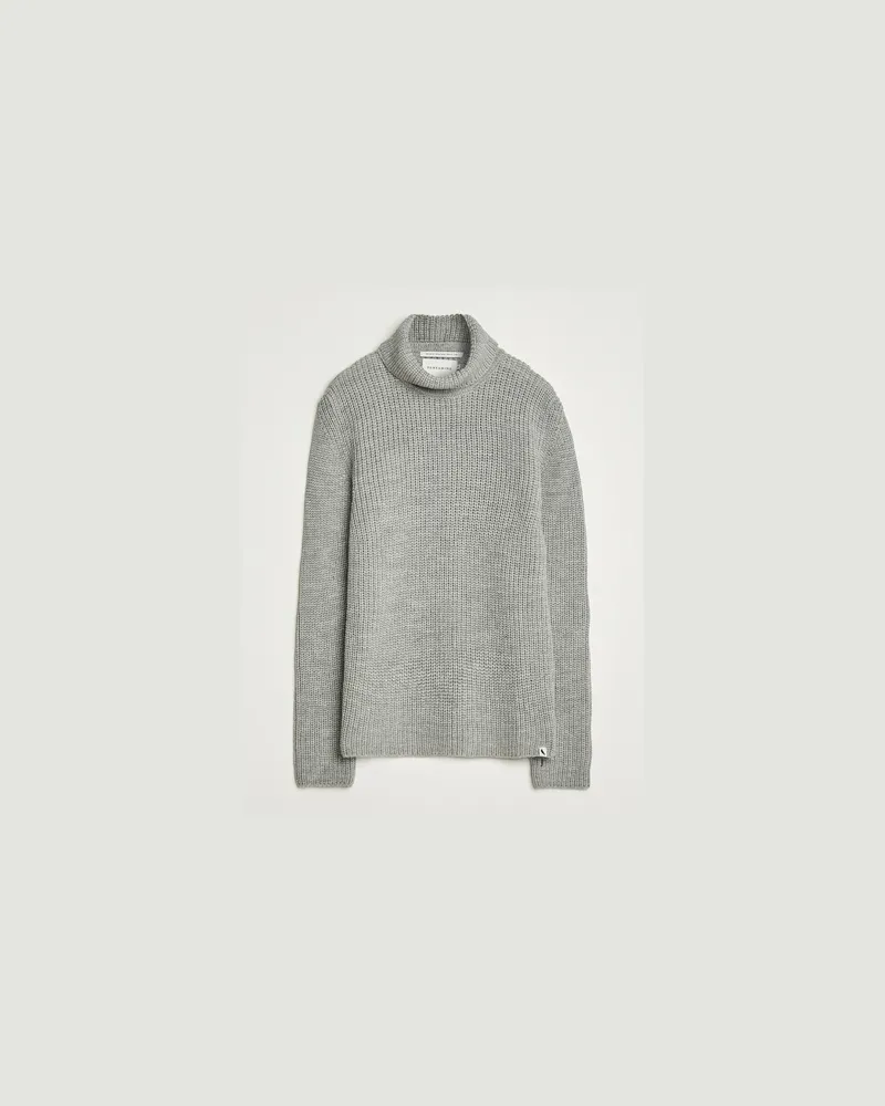 Peregrine Wilkinson Knitted Merino Rollneck Light Grey Grau