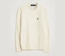 Wool/Cashmere Cable Crew Neck Andover Cream