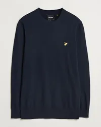 Lyle & Scott Baumwoll/Merino Rundhalspullover Jumper Dark Navy Blau