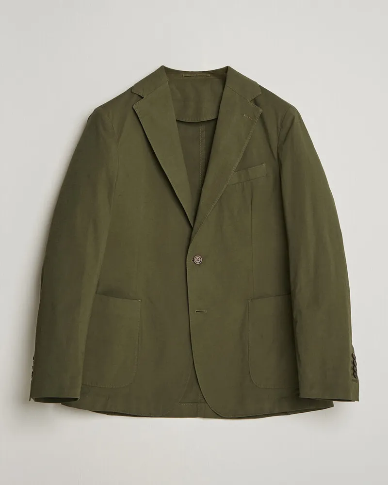 Morris Washed Cotton Suit Blazer Olive Grün