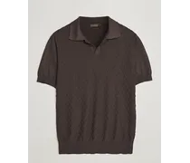 Mirza Structured Baumwoll Polo Brown
