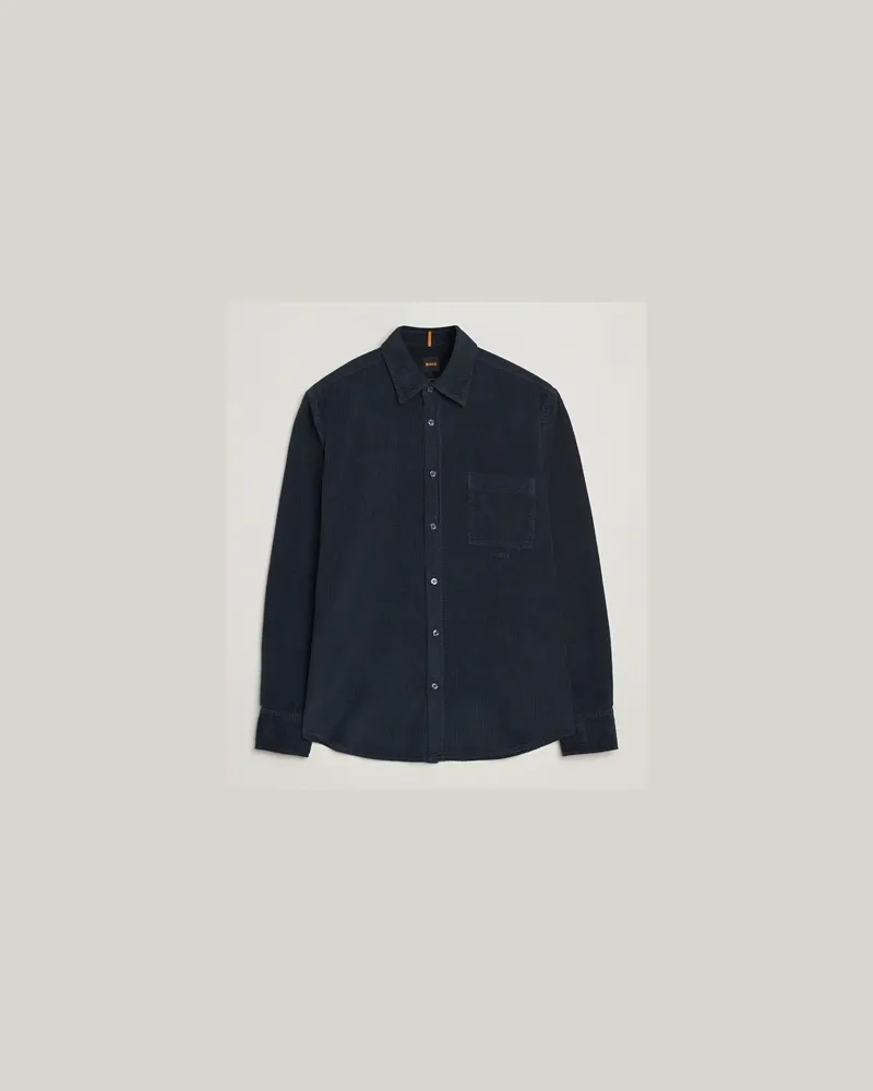 HUGO BOSS Relegant Corduroy Shirt Dark Blue Blau