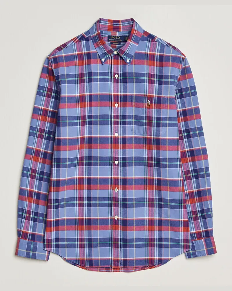 Ralph Lauren Custom Fit Check Oxford Shirt Blue Multi Mehrfarbig