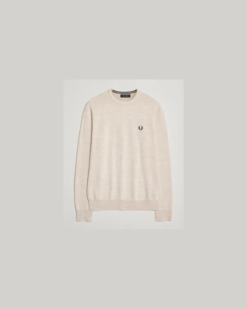 Fred Perry Classic Crew Neck Jumper Porrigde Marl Beige