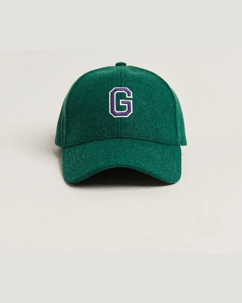 Gant G Badge Wool Melton Cap Dark Emerald Grün