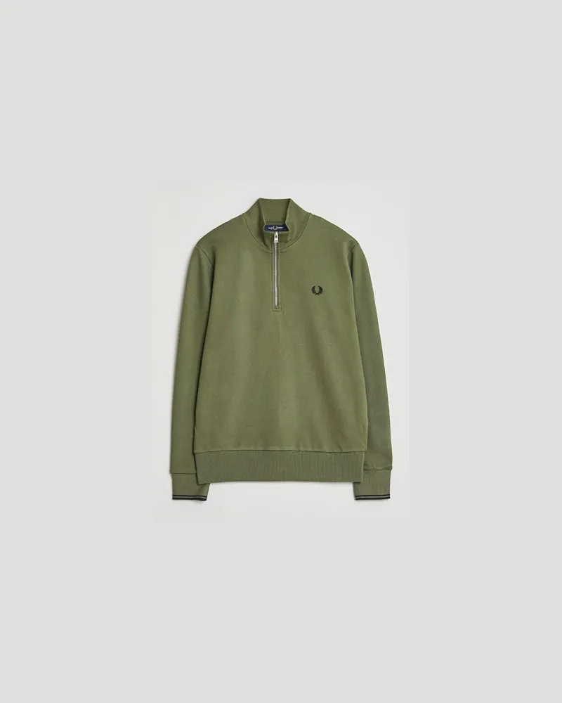 Fred Perry Half Zip Sweatshirt Night Green Grün