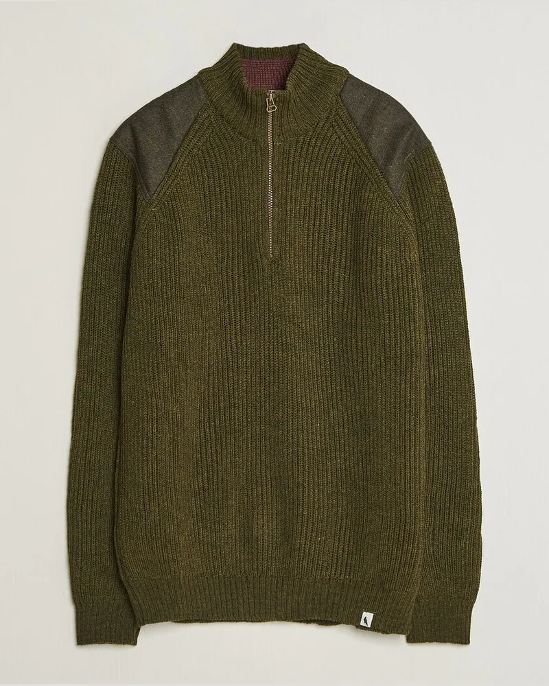 Peregrine Foxton Quarter Zip Jumperr Olive Grün