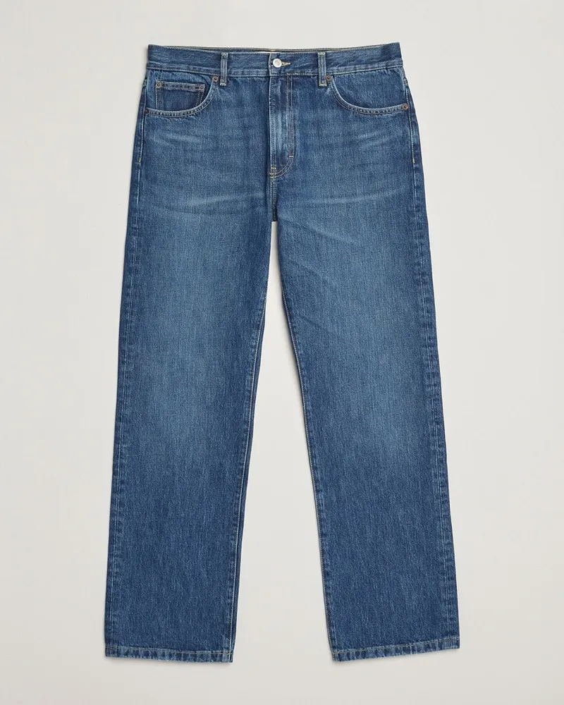JEANERICA SM010 Straight Jeans Tom Mid Blue Wash Blau