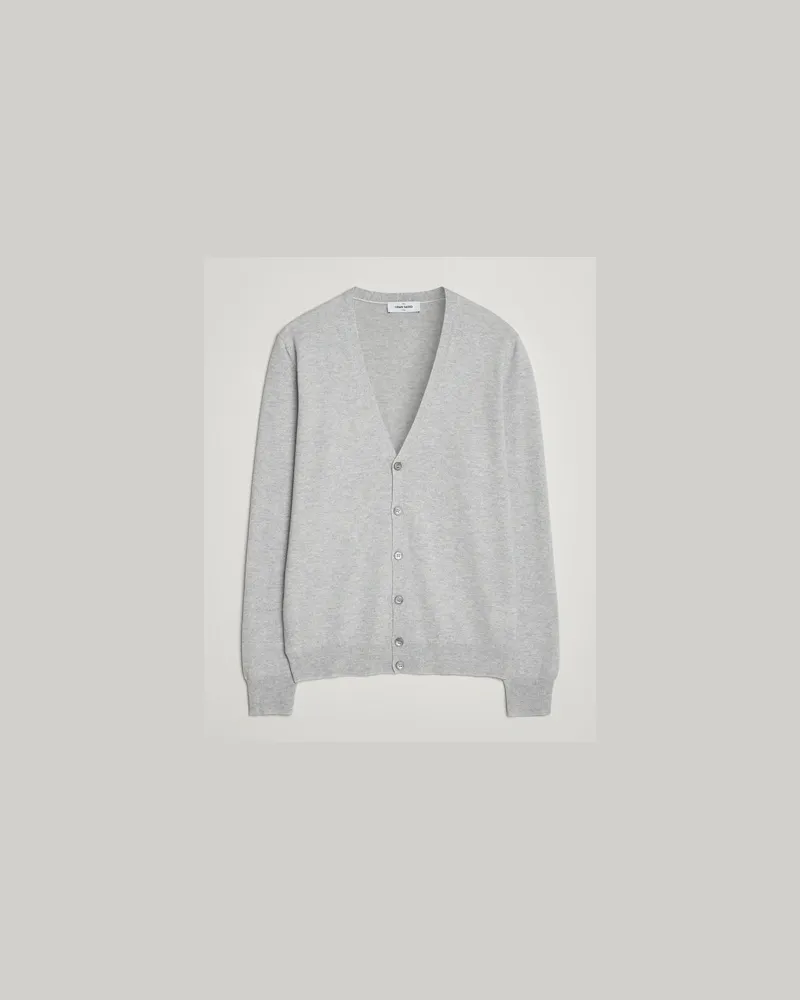 Gran Sasso Wool/Cashmere Cardigan Light Grey Melange Grau