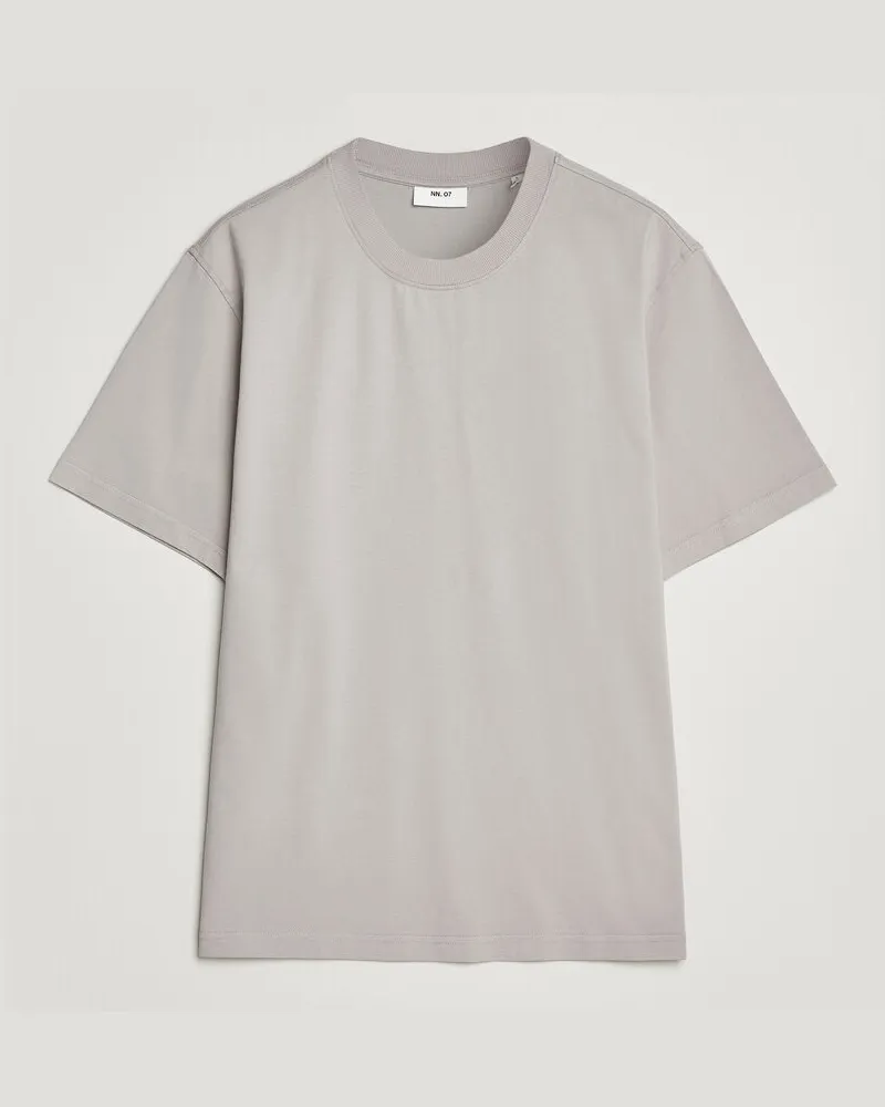 NN 07 Adam Crew Neck T-Shirt Moon Dust Grau