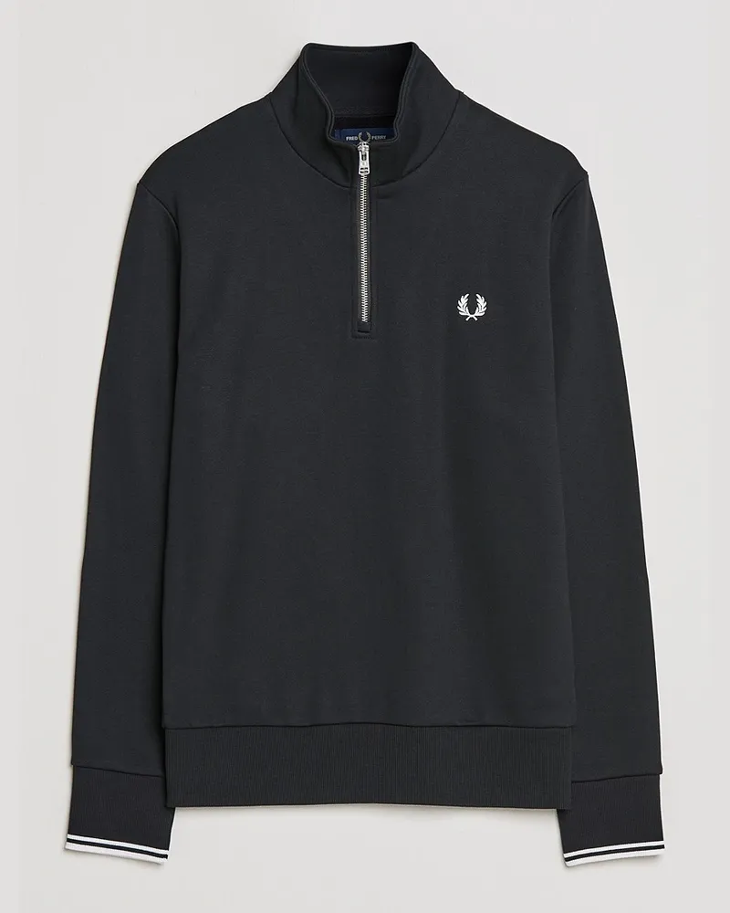 Fred Perry Half Zip Sweatshirt Black Schwarz
