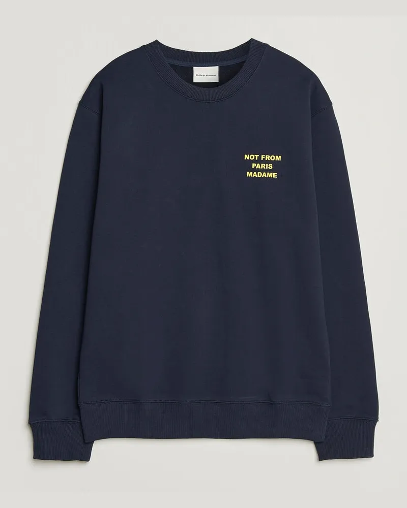 Drôle de Monsieur Bold Slogan Sweatshirt Navy Blau