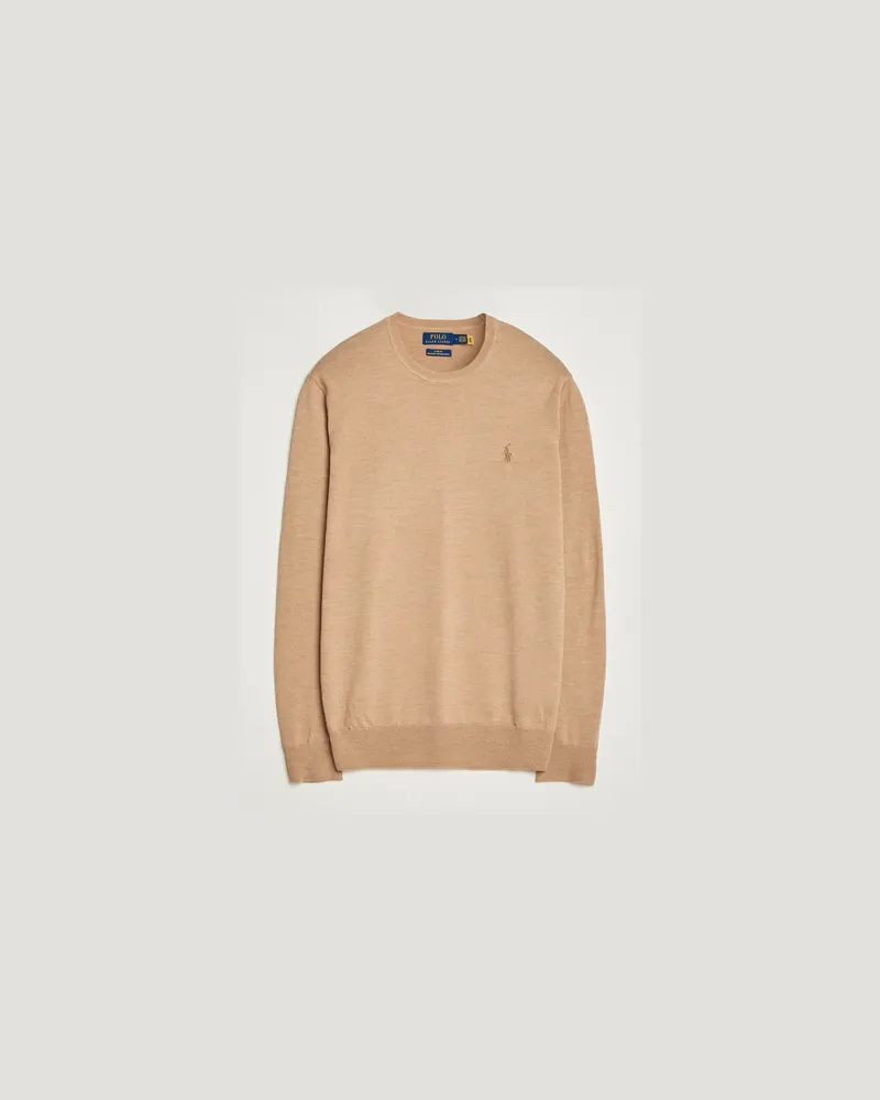 Ralph Lauren Merino Crew Neck Pullover Camel Melange Beige