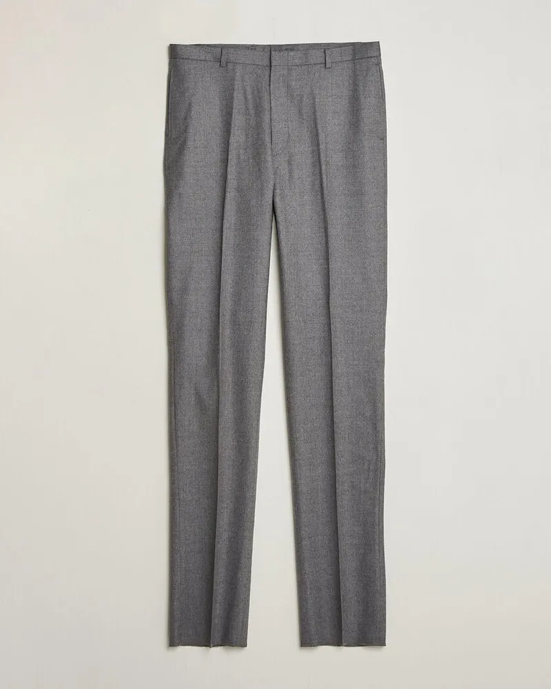 Kamakura Shirts Saxony Wool Ivy Trousers Mid Gray Grau