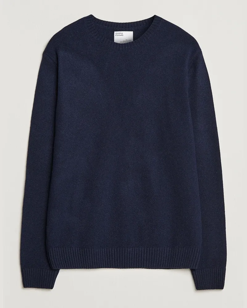 COLORFUL STANDARD Classic Merino Wool Crew Neck Navy Blue Blau