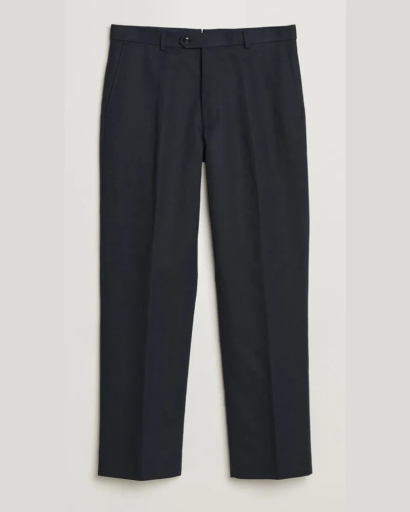 Oscar Jacobson Del Cotton/Linen Trousers Navy Blau