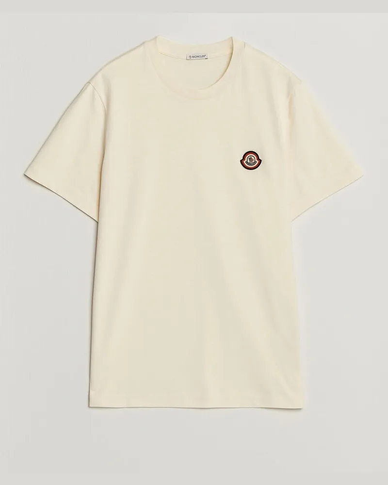 Moncler Logo T-Shirt Off White Weiß