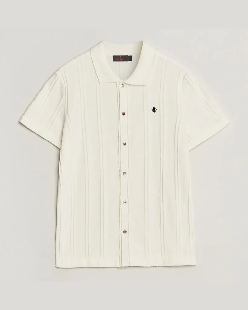 Morris Clayton Knitted Short Sleeve Shirt Off White Weiß