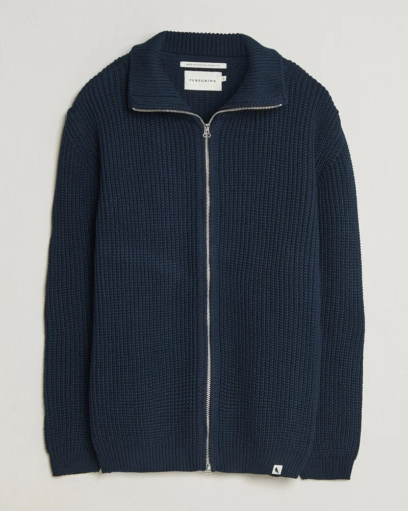 Peregrine River Cotton Zip Cardigan Navy Blau